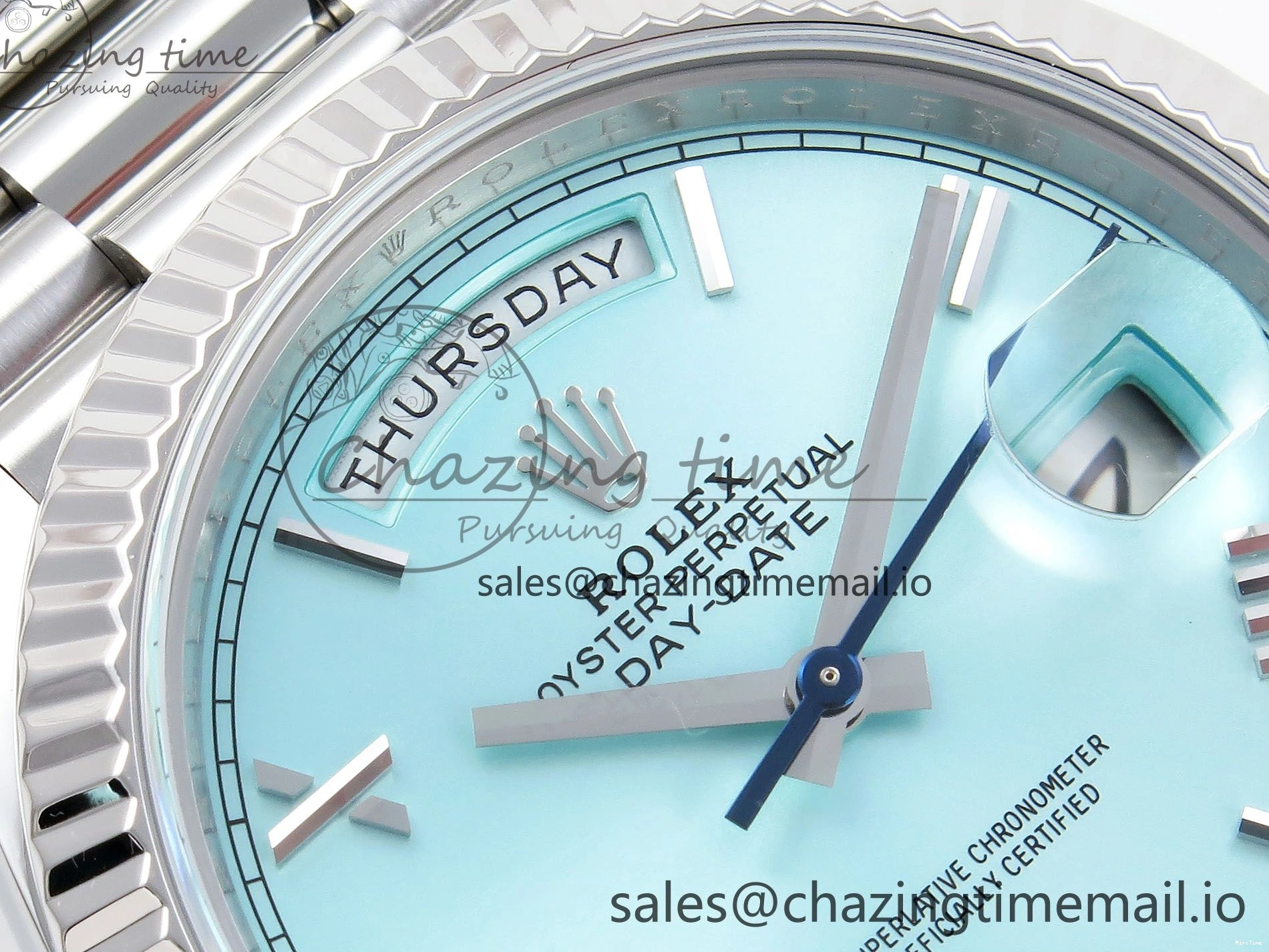 MiroTime 0401 Day Date 40 SS 228236 ARF 1:1 Best Edition Tiffany Blue Roman Dial on President Bracelet VR RelaxedFit 1517